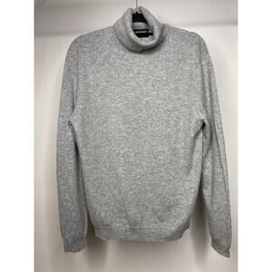 McCarren & Sons Men's Large Gray Turtleneck 100% Cashmere Sweater Knit Pullover